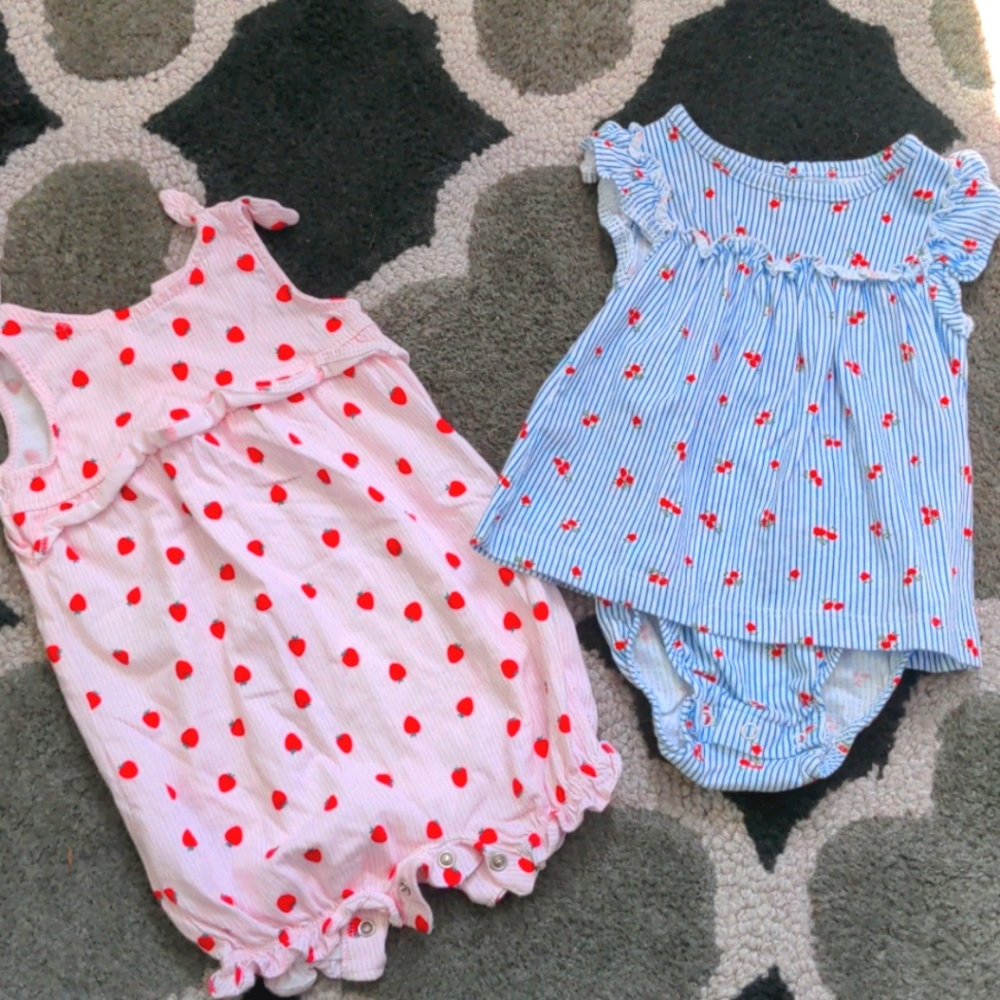 ❤️ 3/$20 9mo girls romper dress summer lot bundle